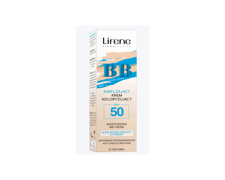 Lirene Moisturizing BB Cream with SPF50 Vitamin C and Hyaluronic Acid Natural 30ml