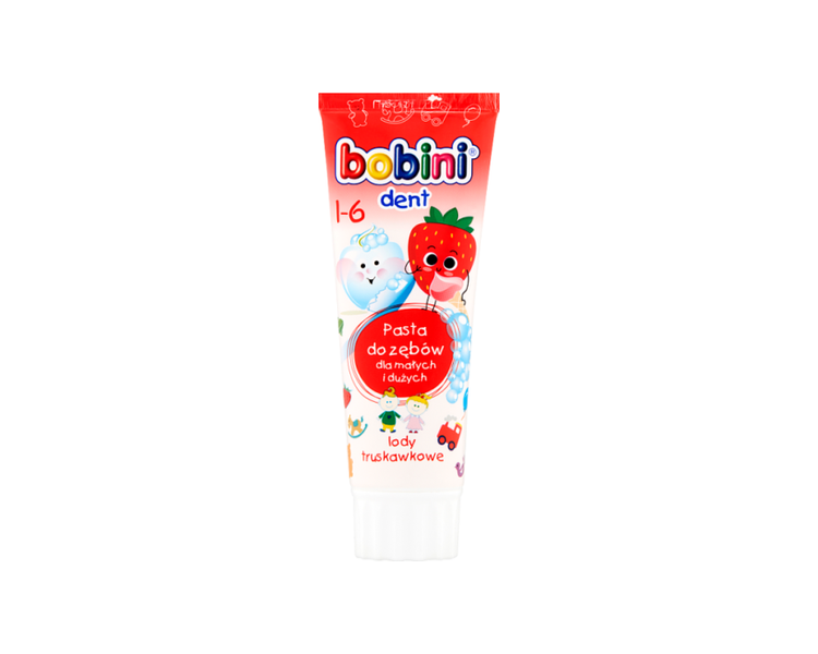 Bobini Dent Children's Toothpaste Strawberry Flavor for Ages 1 and Up