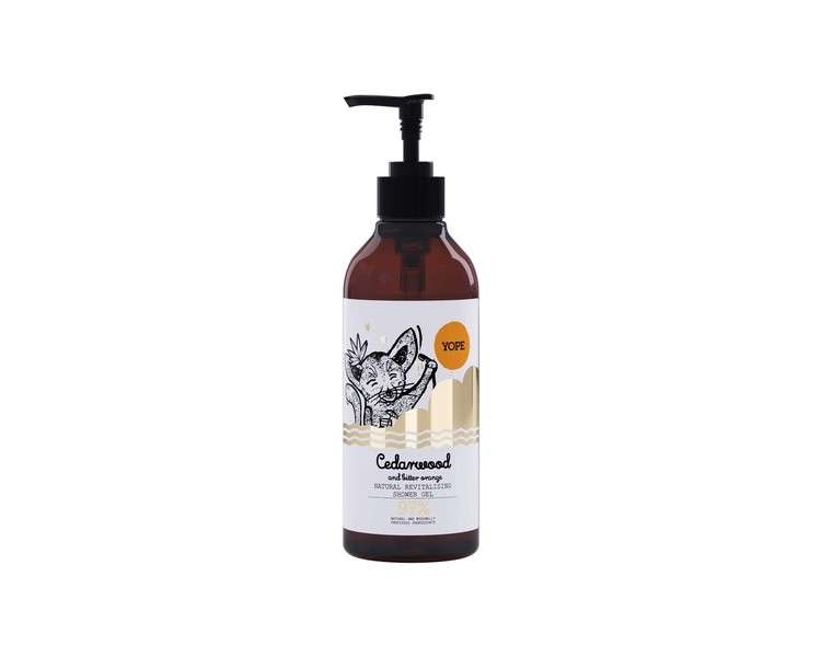 Yope Natural Shower Gel with Cedarwood and Orange Extract for Sensitive Skin 97% Natural Ingredients