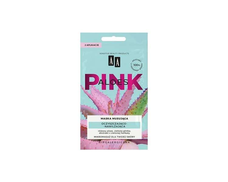 AA Aloes Pink Cleansing Moisturizing Mask with Champagne 2x4g