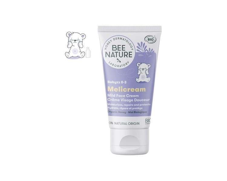 Bee Nature Baby Face Cream Certified Organic Moisturizes and Repairs Gentle Honey Cream 50ml