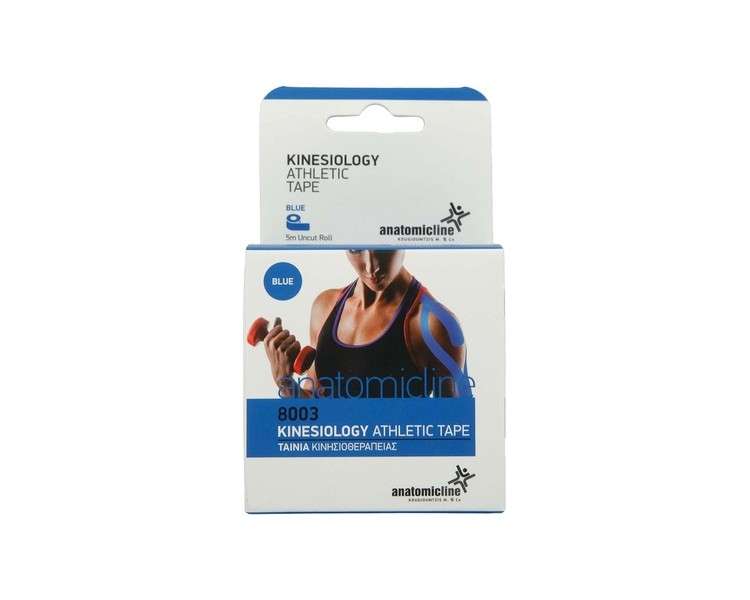 Anatomicline Kinesiology Athletic Tape for Sports Pain Relief and Recovery 5cm x 5m Roll Blue