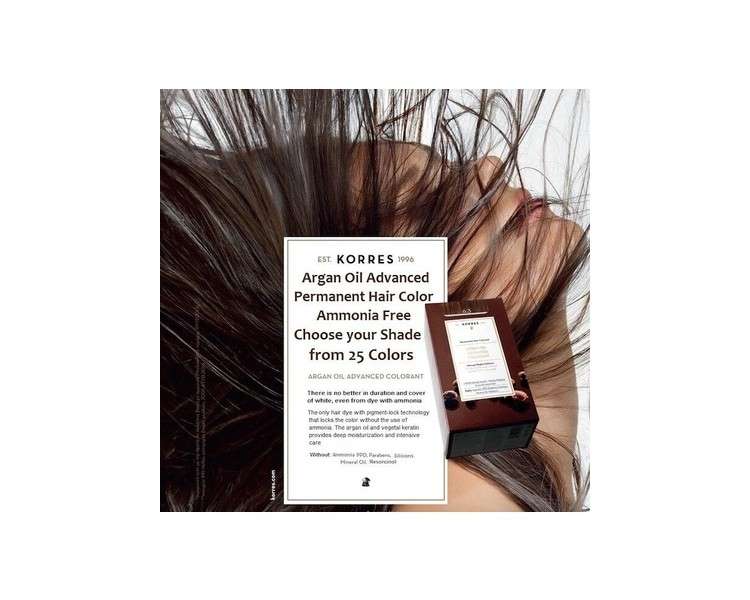Korres Argan Oil Advanced Permanent Hair Colorant with Pigment-Lock Technology