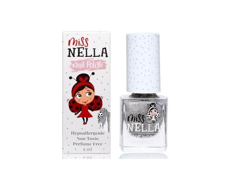 MISS NELLA Shooting Star Safe Special Silver Sparkle Nail Polish for Kids 10ml