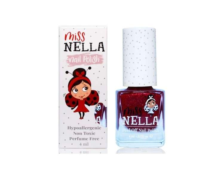 Miss Nella Jazzberry Jam Safe Special Glitter Plum Nail Polish for Kids - Natural Water Based Formula - Easy Peel Off