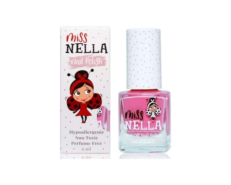 Miss Nella Pink A Boo Safe Special Bold Pink Nail Polish for Kids - Natural Water Based Formula - Odor Free
