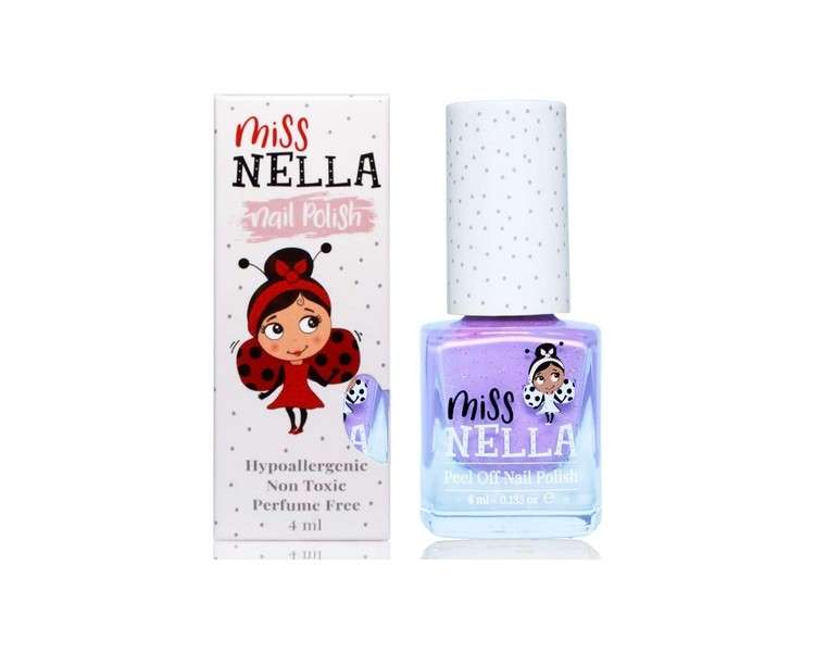 Miss Nella Butterfly Wings Safe Lilac Nail Polish for Kids Non-Toxic and Odor Free Formula - Natural Water Based Easy Peel Off