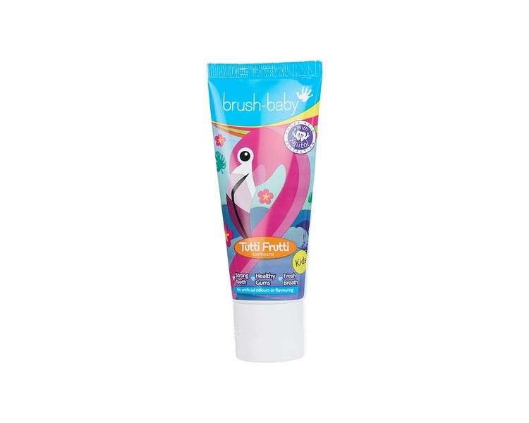 Brush-Baby Tutti Frutti Toothpaste for Kids Stage 3 3+ Years Fruity Flavour with Xylitol and Fluoride