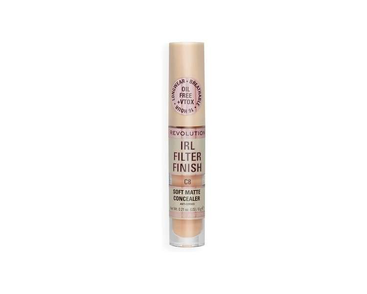 Makeup Revolution IRL Filter Finish Concealer Medium to Full Coverage 6g C8