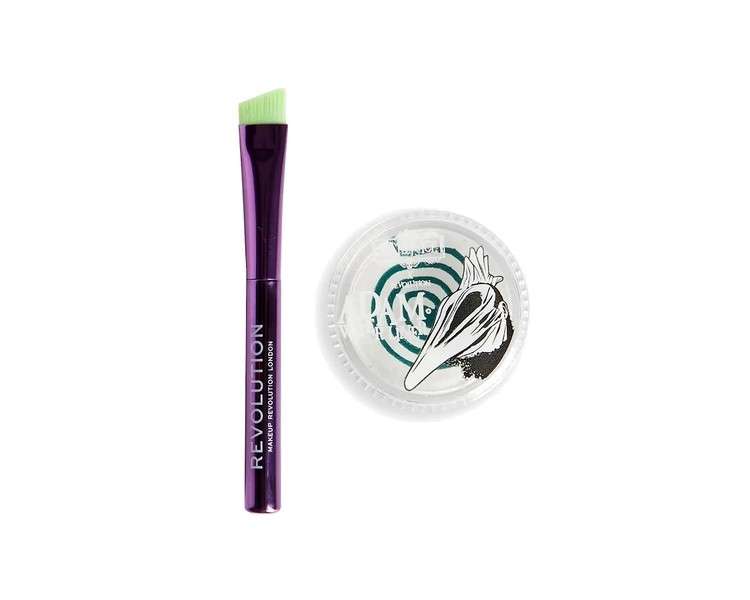 Revolution Beetlejuice ADAM Cake Eyeliner Green and White Swirl Water Activated with Angled Brush