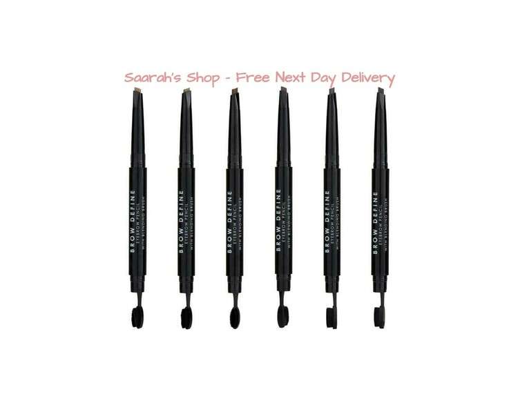 MUA Makeup Brow Define Eyebrow Pencil with Blending Brush Twist Up Angled Vegan