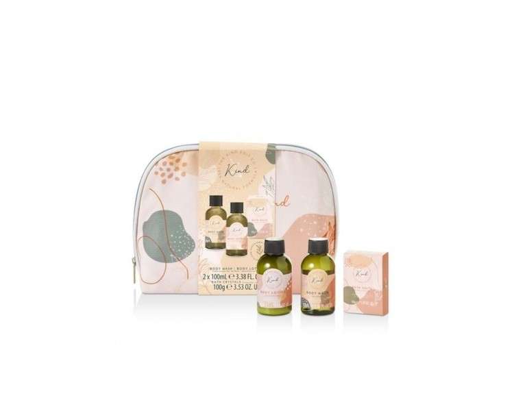 The Kind Edit Co. Kind Cosmetic Bag Gift Set 100ml Body Wash + 100ml B/L + 50g B