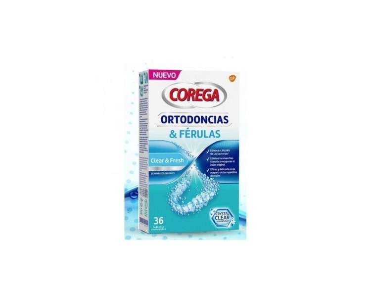 COREGA Orthodontics & Splint 36 Tablets Denture Cleaning Effervescent