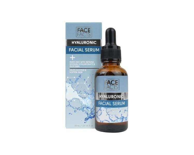 Face Facts Hyaluronic Facial Serum with Sodium Hyaluronate Glycerin and Betaine 30ml