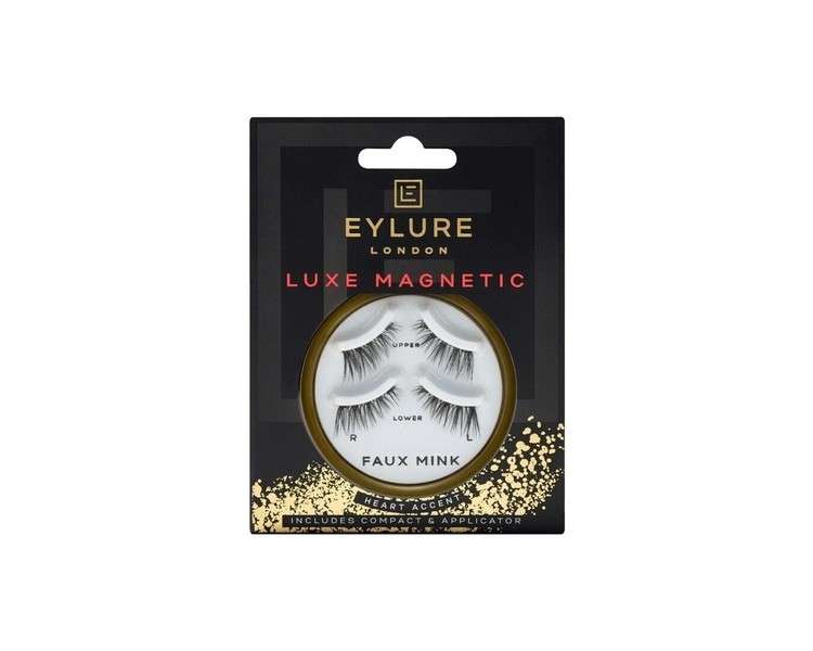 EYLURE London LUXE MAGNETIC LASHES Heart Accent FAUX MINK Eyelashes BNIB