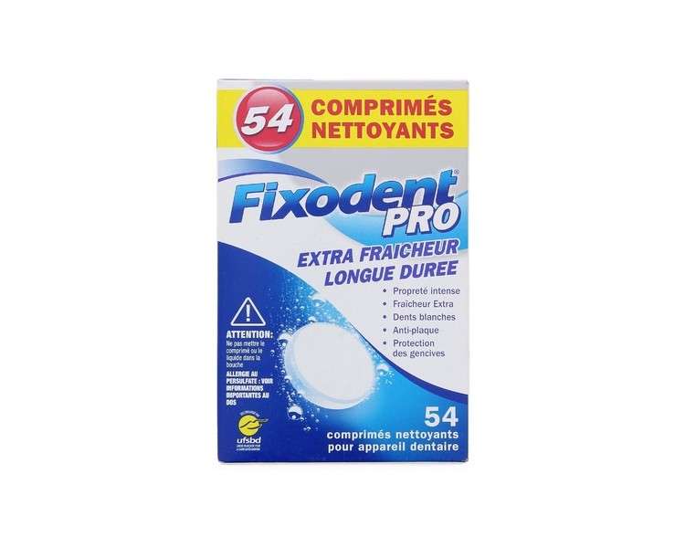 Fixodent Pro Long Lasting Fresh Cleanser 54 Tablets