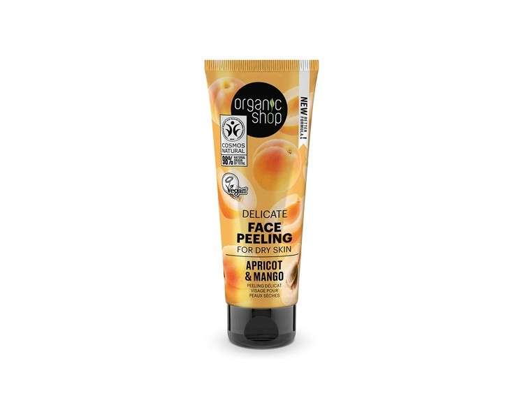 Organic Shop Delicate Face Peeling Apricot and Mango for Dry Skin 75ml