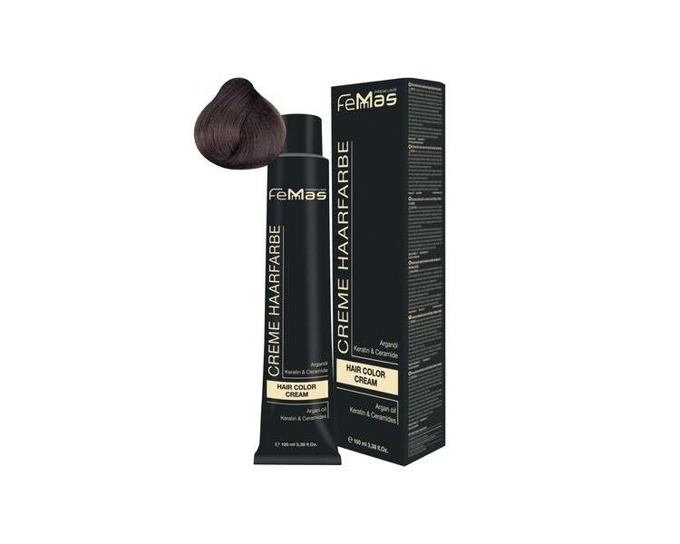 FemMas Intensive Light Brown Hair Color 100ml with Nourishing Argan Oil, Keratin & Ceramides