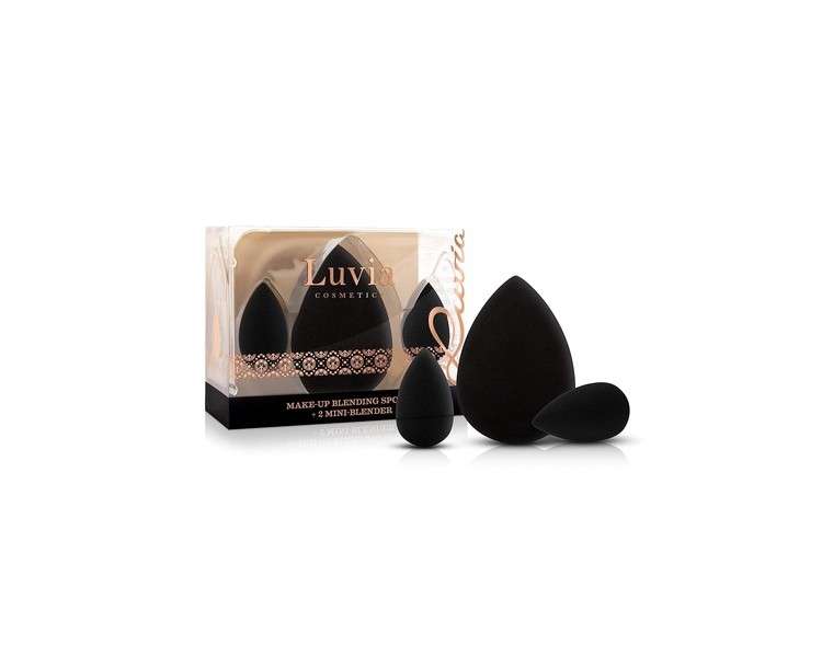 Luvia Beauty Blender Sponge Set 3 Black Makeup Sponges - Super Soft Blending Sponge in 2 Sizes for Precise and Large-Area Blending of Cosmetics