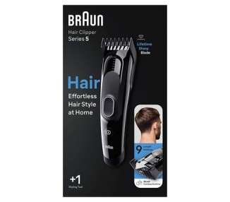 Braun Series 5 Hair Clipper for Men with 9 Length Settings and Ultra-Sharp Blades