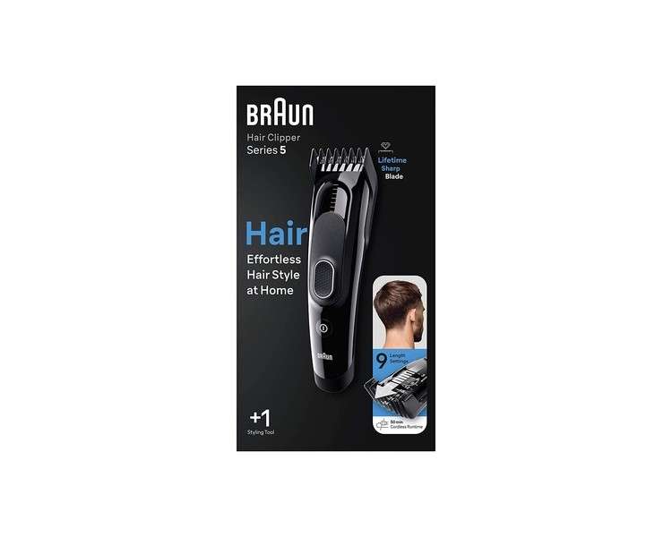 Braun Series 5 Hair Clipper for Men with 9 Length Settings and Ultra-Sharp Blades