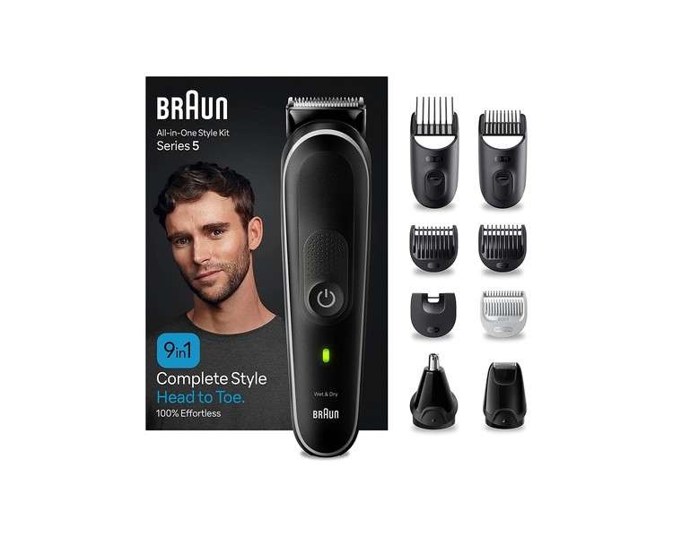 Braun Series 5 All-In-One Beard Care Bodygroomer Set Trimmer/Hair Clipper for Men Waterproof 100 Min Cordless Runtime - MGK5410 NEW - Great Father's Day Gift