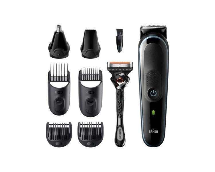 Braun MGK 5365 Multi-Grooming-Kit 8-in-1 Beard Trimmer Black/Blue 0.5-21mm