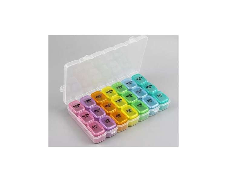 EWANTO Tablet Box Pill Organizer 7 Days Morning Noon Evening 21 Compartments