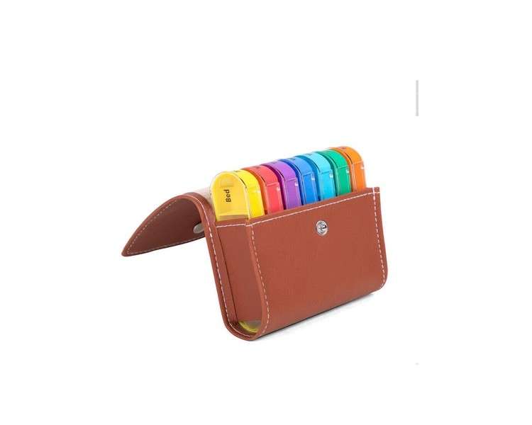 EWANTO Vegan Leather Tablet Box Pill Case with 28 Compartments for 7 Days