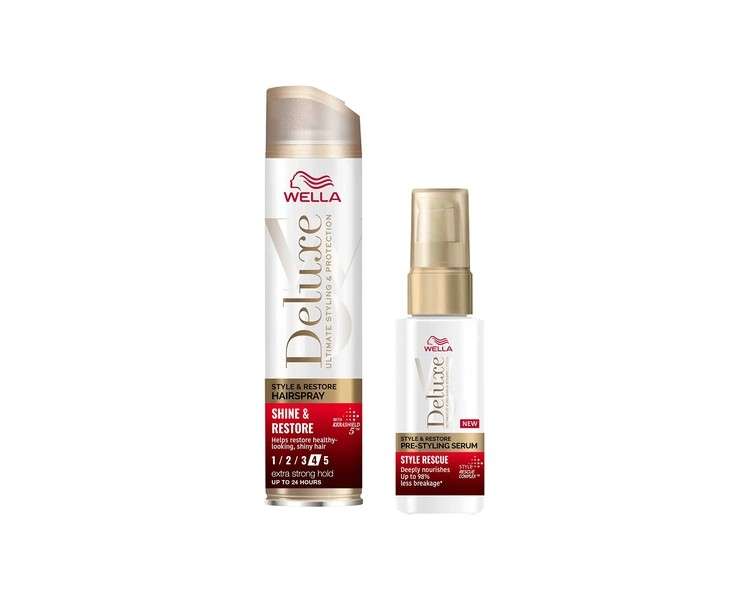 Wella Deluxe Duo Style Rescue Pre-Styling Serum and Dream Smooth & Shine and Repair Hairspray