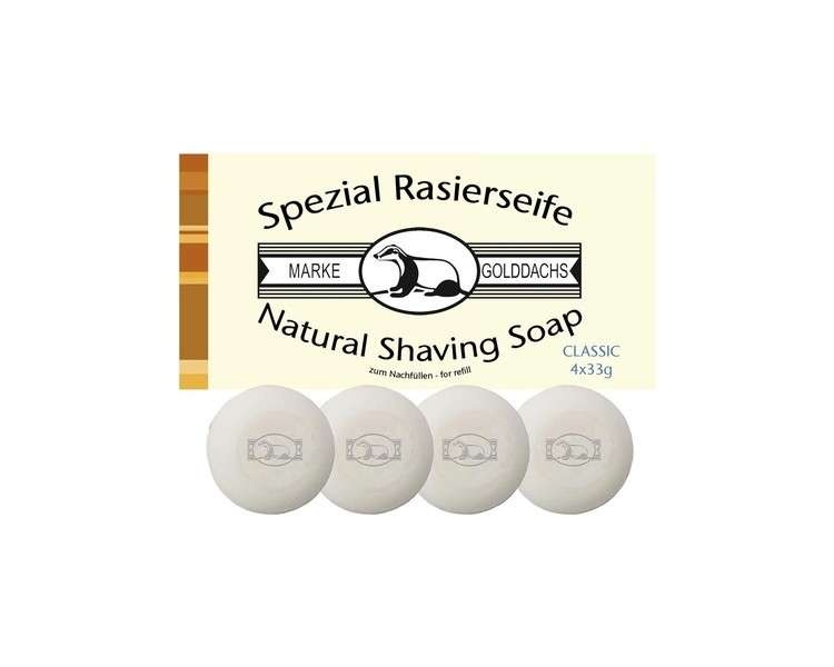 Golddachs Shaving Soap Refill 4x 33g - Economy Pack of 4