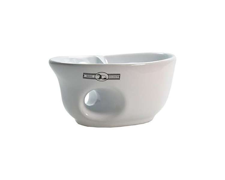 GOLDDACHS Shaving Bowl Porcelain with Finger Hole White