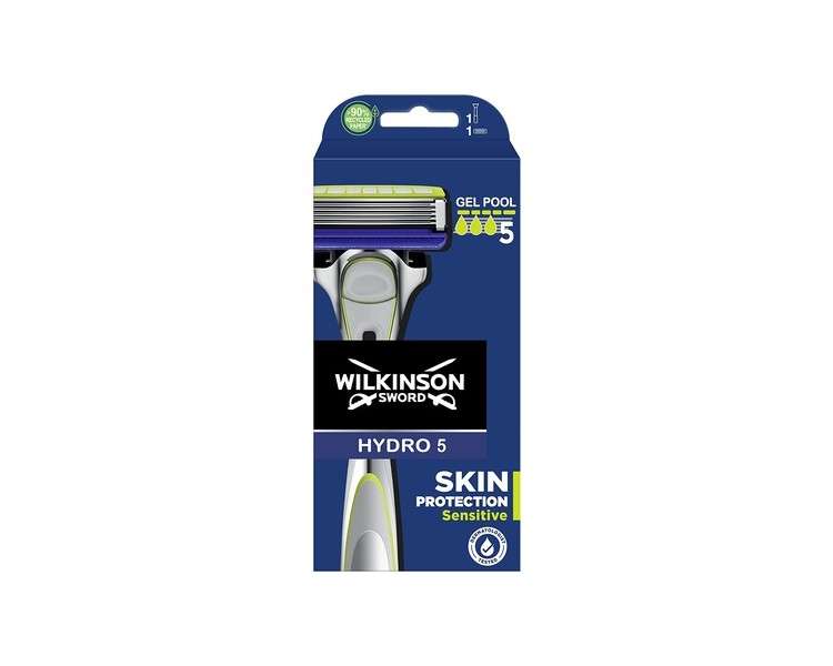 Wilkinson Sword Hydro 5 Skin Protection For Men Sensitive Razor Handle with 1 Blade Refill