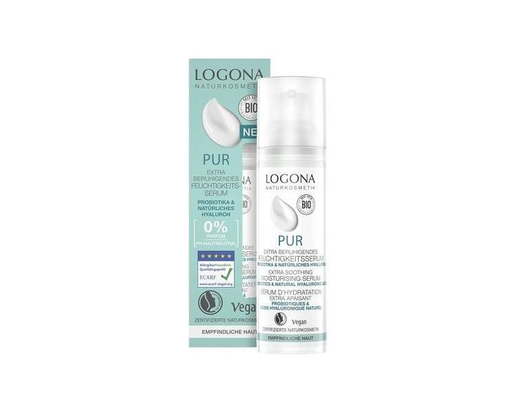 Logona Pure Natural Hyaluronic Serum with Probiotics 30ml