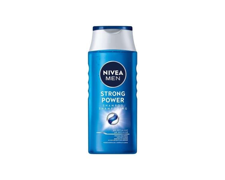 NIVEA MEN Strong Power Shampoo 250ml with Sea Minerals and pH Optimized Formula