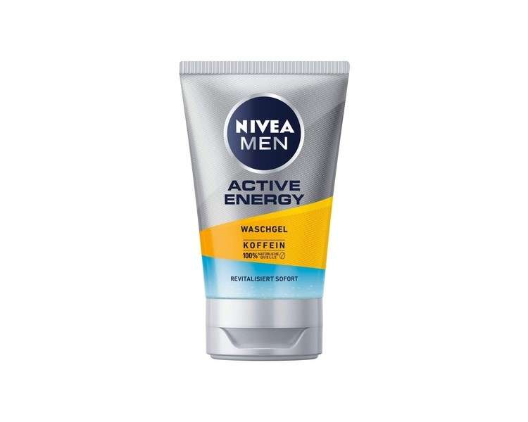 Nivea Men Active Energy Face Wash Gel with 100% Natural Caffeine 100ml