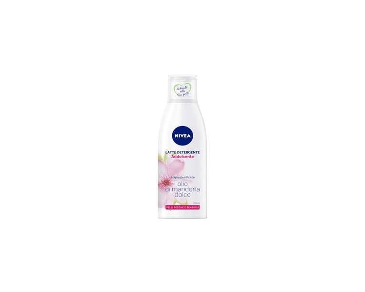 Nivea Gentle Cleansing Milk with Sweet Almond Oil for Dry and Sensitive Skin 200ml White