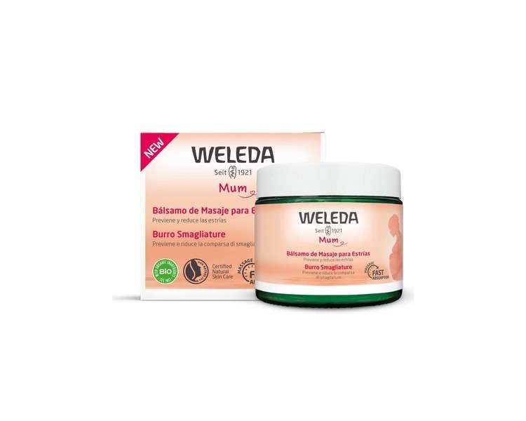 WELEDA Bio Mama Pregnancy Body Butter 150ml - Rich Natural Massage Cream to Prevent Stretch Marks on Belly, Thighs, and Chest