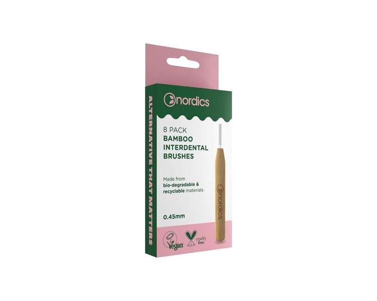 Nordics Organic Care Eco Interdental Toothbrush Bamboo 0.45mm 12g Black