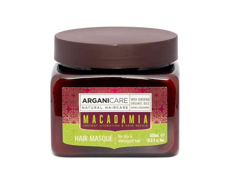 Arganicare Macadamia Hair Masque for Dry and Damaged Hair with Certified Organic Oils 500ml