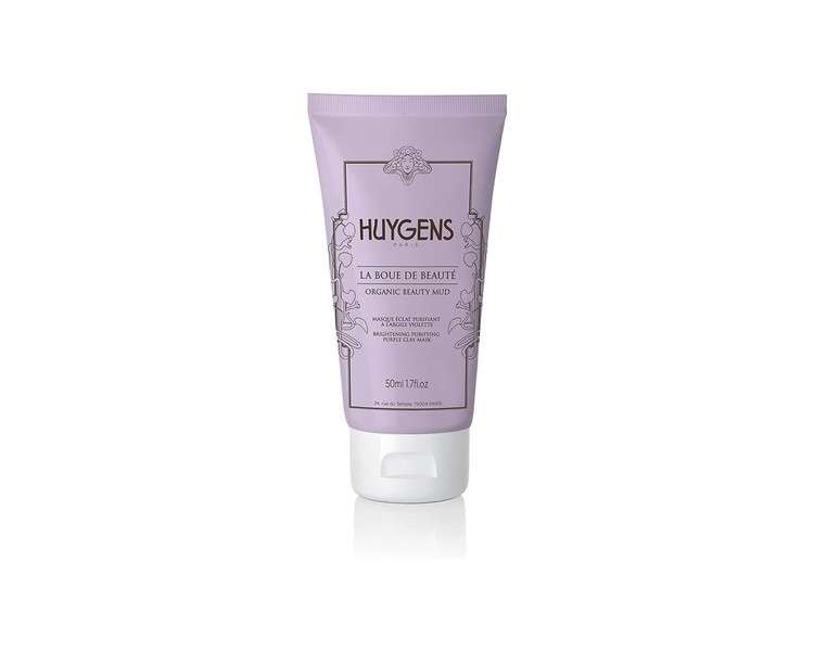 HUYGENS Beauty Mud Organic Certified Brightening Purifying Purple Clay Mask 50mL - 9% Natural - Vegan - Made in France