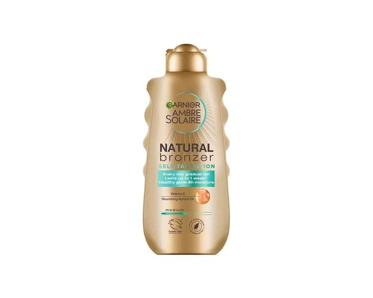 Garnier Ambre Solaire Natural Bronzer Self Tan Lotion with Apricot Oil and Vitamin E 200ml