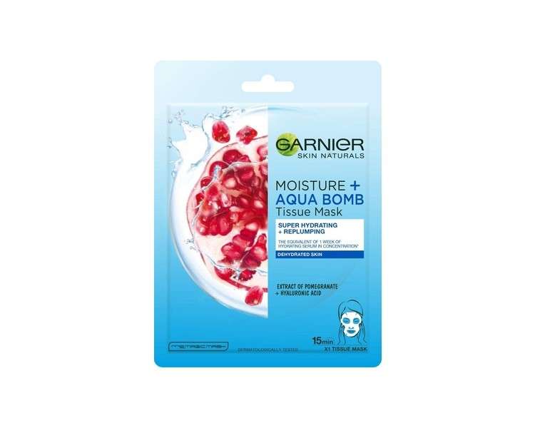 Garnier Skin Naturals Moisture + Aqua Bomb Fabric Mask with Pomegranate Extract 28g