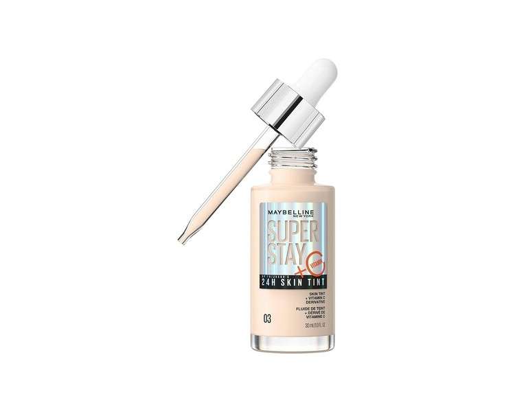 Maybelline Super Stay Skin Tint Foundation with Vitamin C Long-Lasting Vegan Formula Shade 3 03 30ml