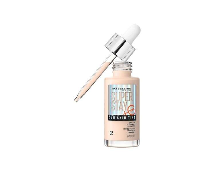 Maybelline Super Stay Skin Tint Foundation with Vitamin C Long-Lasting Vegan Formula Shade 2 02 30ml