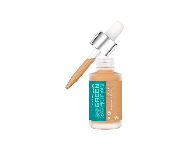 Maybelline New York Lightweight Serum Foundation Green Edition Superdrop Tinted Dry Oil No.55