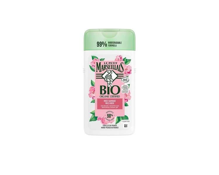 Le Petit Marseillais Organic Wild Rose Shower Gel 250ml pH-Neutral Moisturizing and Refreshing Aroma Shower