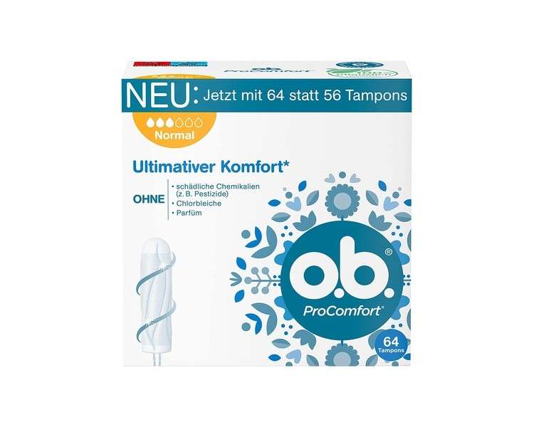 o.b. Tampon ProComfort Normal Ultimate Comfort and Reliable Protection 64 Tampons