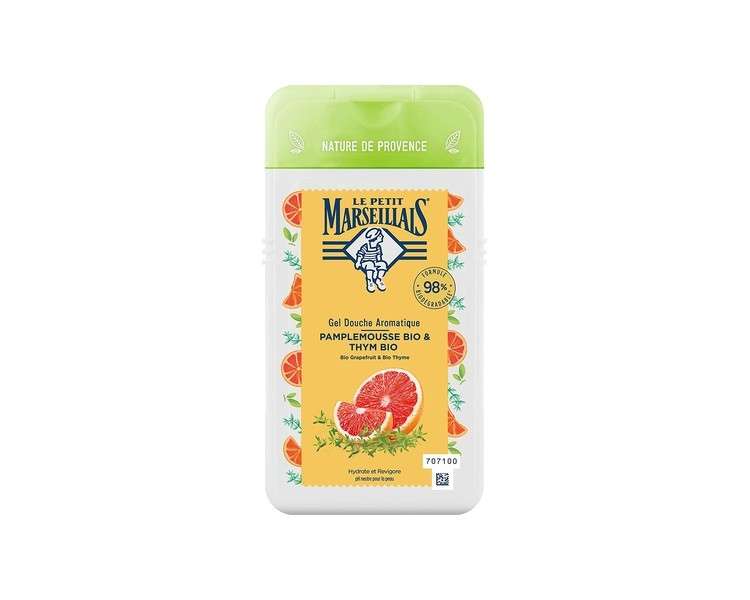 Le Petit Marseillais Organic Grapefruit and Thyme Shower Gel pH Balanced Moisturizing 250ml Scent: Grapefruit & Thyme