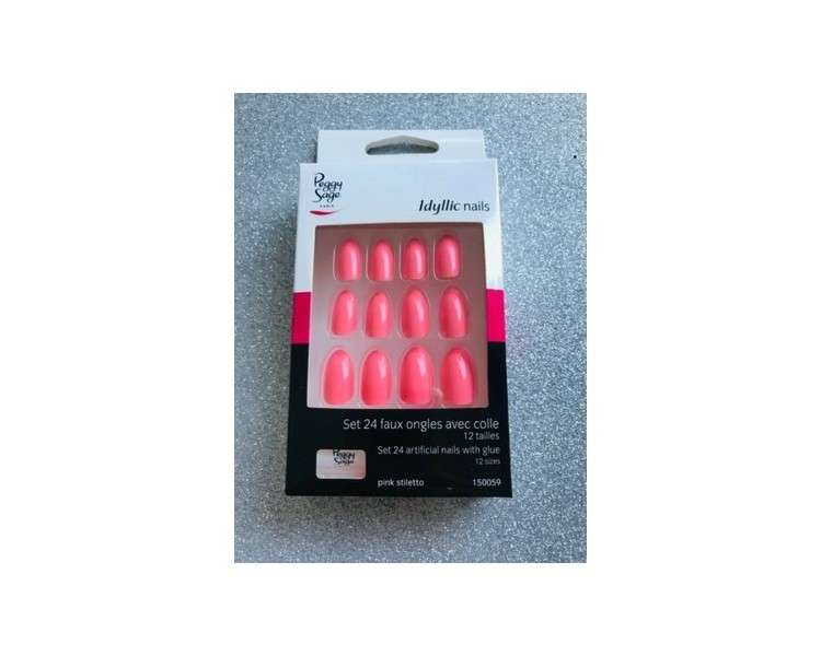 PEGGY SAGE Idyllic Nails Artificial Nail Set with Glue 24 Nails Peach Color